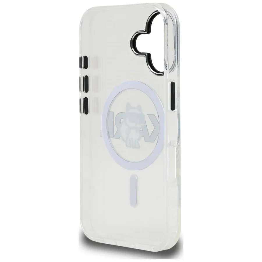 Etui Karl Lagerfeld IML Choupette Sketch Logo MagSafe na iPhone 16 - przezroczyste
