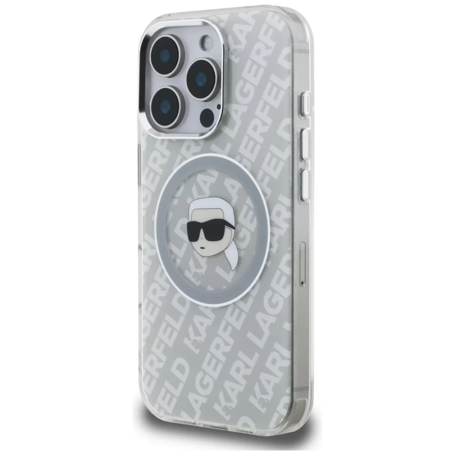 Etui Karl Lagerfeld IML Karl Head Logo MagSafe na iPhone 16 Pro Max - szare