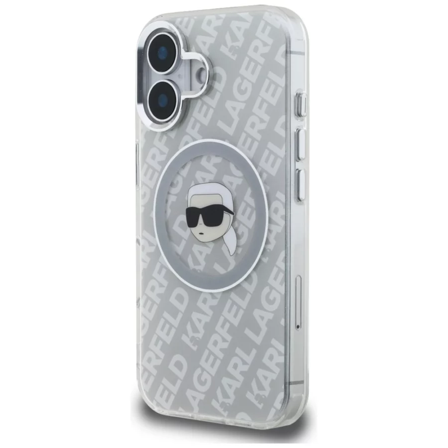 Etui Karl Lagerfeld IML Karl Head Logo MagSafe na iPhone 16 - szare