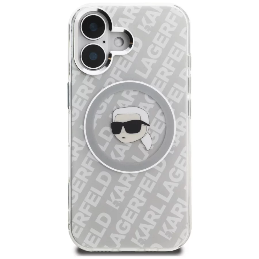Etui Karl Lagerfeld IML Karl Head Logo MagSafe na iPhone 16 - szare