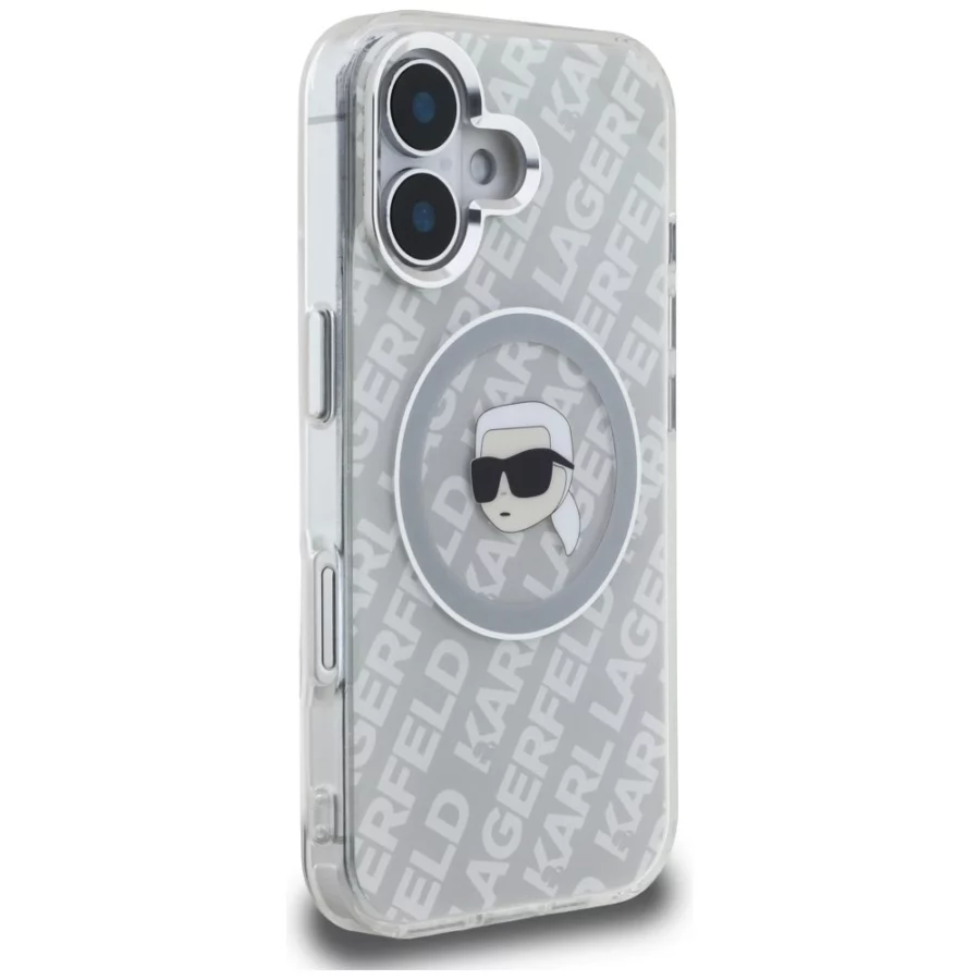 Etui Karl Lagerfeld IML Karl Head Logo MagSafe na iPhone 16 - szare