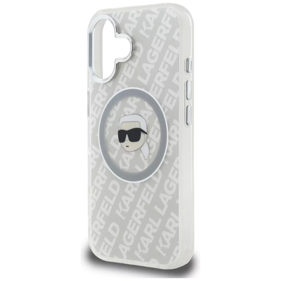 Etui Karl Lagerfeld IML Karl Head Logo MagSafe na iPhone 16 - szare