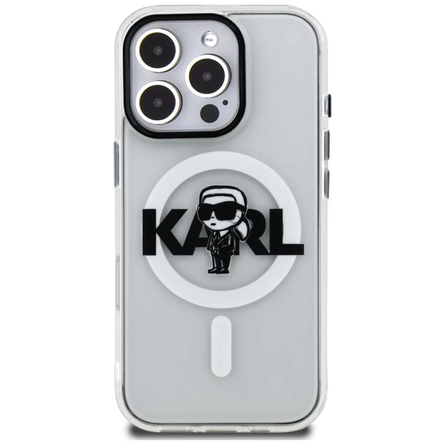 Etui Karl Lagerfeld IML Karl Sketch Logo MagSafe na iPhone 16 Pro Max - przezroczyste