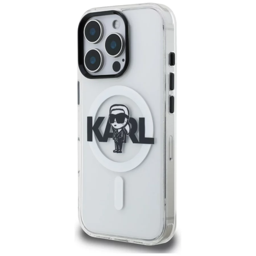 Etui Karl Lagerfeld IML Karl Sketch Logo MagSafe na iPhone 16 Pro - przezroczyste