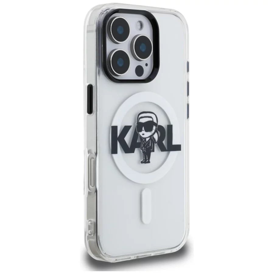 Etui Karl Lagerfeld IML Karl Sketch Logo MagSafe na iPhone 16 Pro - przezroczyste