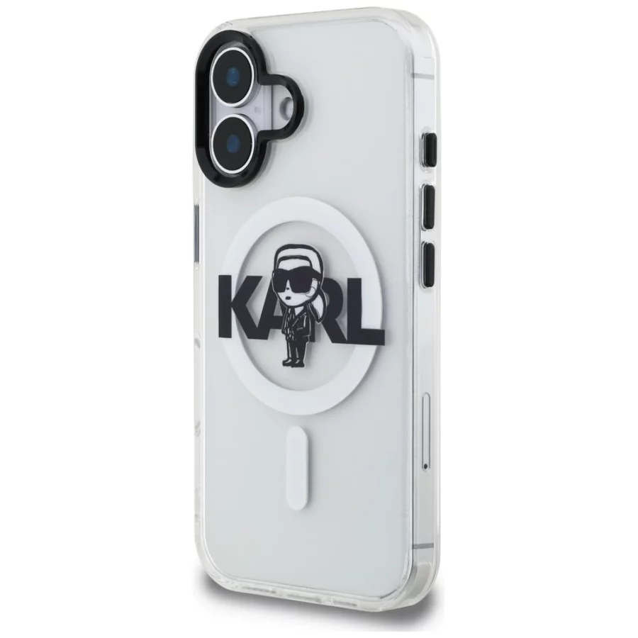 Etui Karl Lagerfeld IML Karl Sketch Logo MagSafe na iPhone 16 - przezroczyste