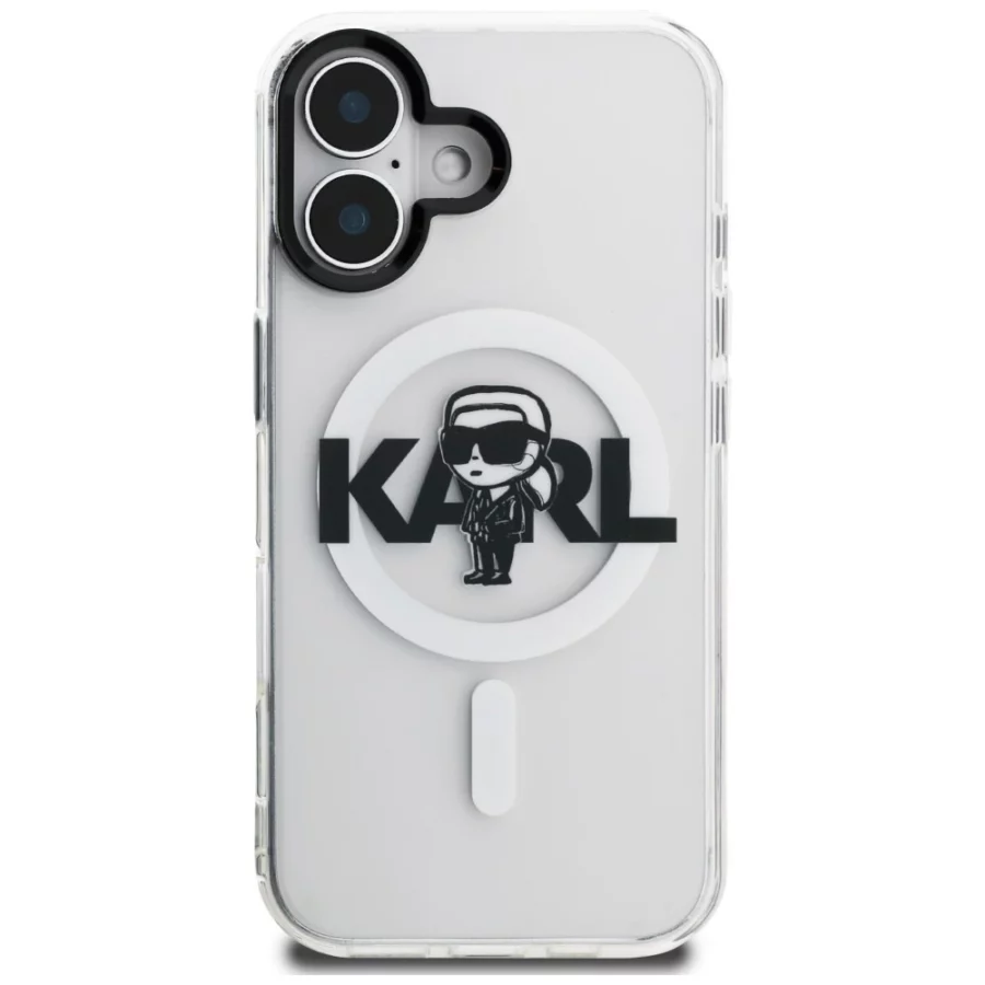 Etui Karl Lagerfeld IML Karl Sketch Logo MagSafe na iPhone 16 - przezroczyste