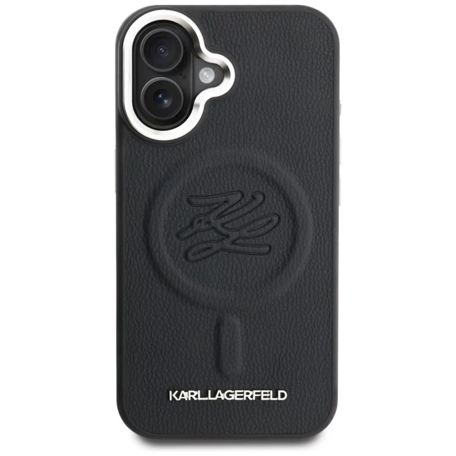 Etui Karl Lagerfeld Initial & Metal Logo MagSafe na iPhone 16 - czarne