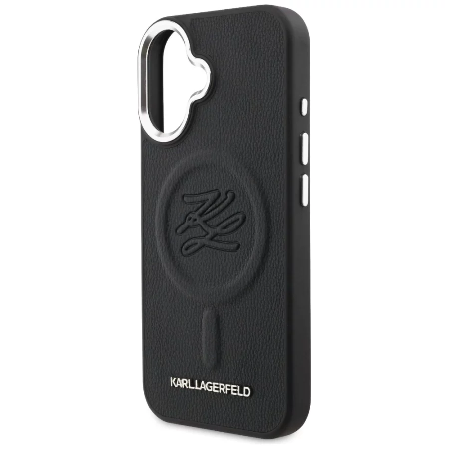 Etui Karl Lagerfeld Initial & Metal Logo MagSafe na iPhone 16 - czarne