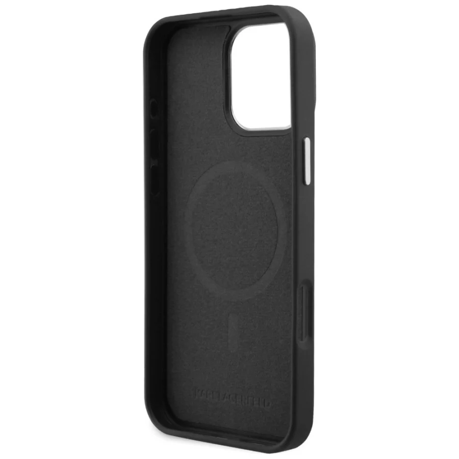 Etui Karl Lagerfeld Embossed Ring Initials MagSafe na Samsung Galaxy S26 - czarne