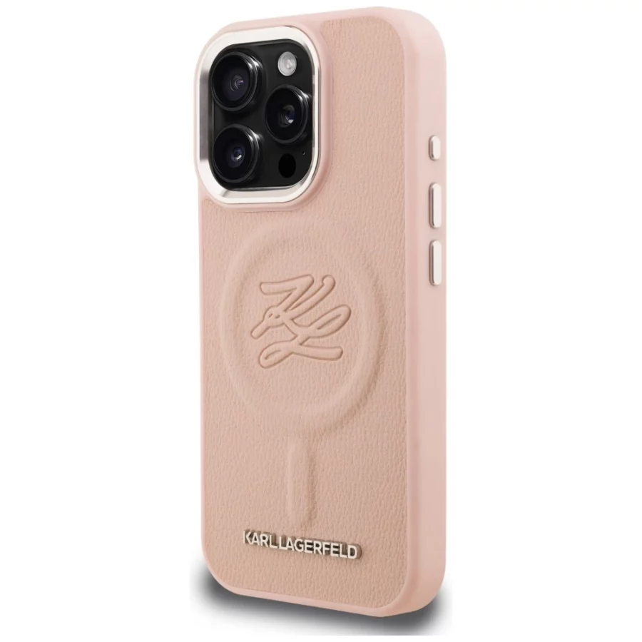Etui Karl Lagerfeld Initial & Metal Logo MagSafe na iPhone 16 Pro Max - różowe