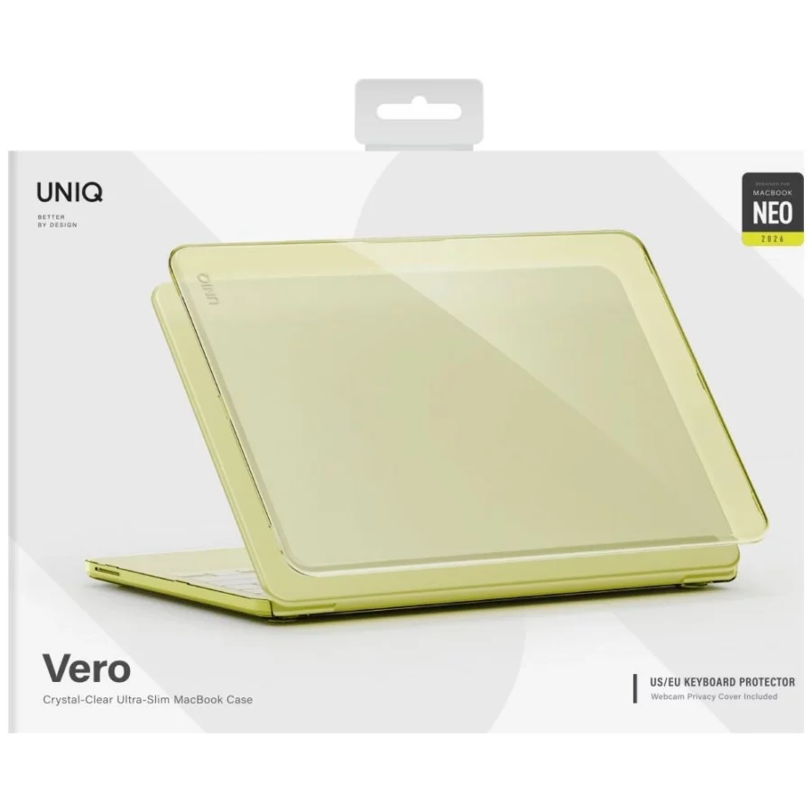 Etui UNIQ Vero na MacBook Neo - półprzezroczysto-żółte