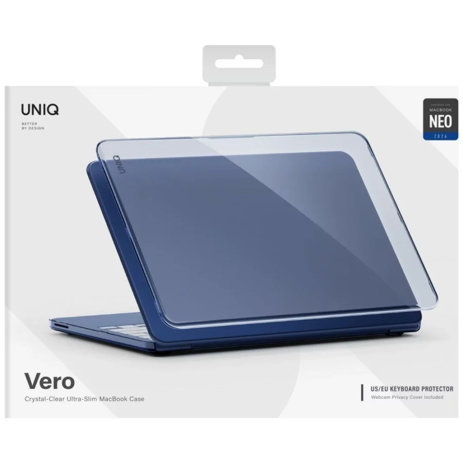Etui UNIQ Vero na MacBook Neo - półprzezroczysto-granatowe