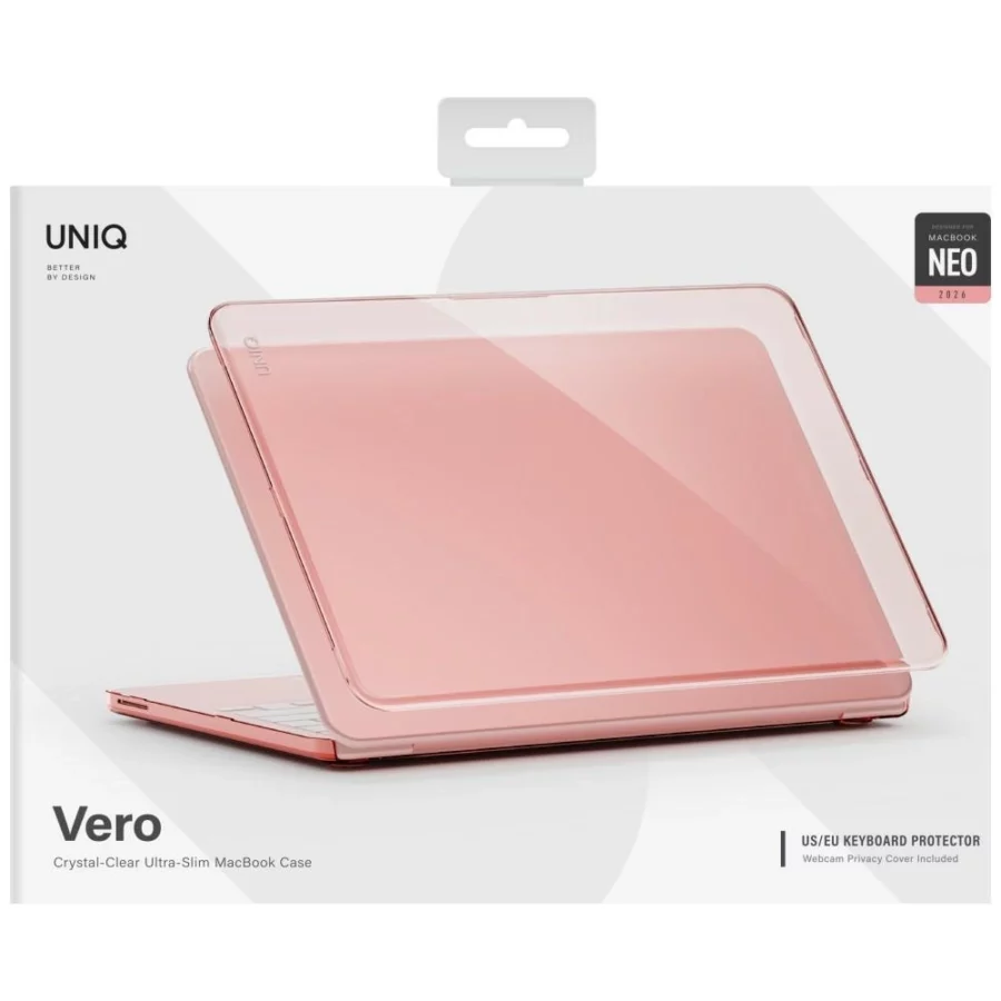 Etui UNIQ Vero na MacBook Neo - półprzezroczysto-różowe