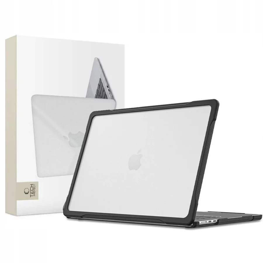 Etui Tech-Protect Velar na MacBook Air 13" 2023 / 2024 / 2025 / 2026 - przezroczysto-czarne