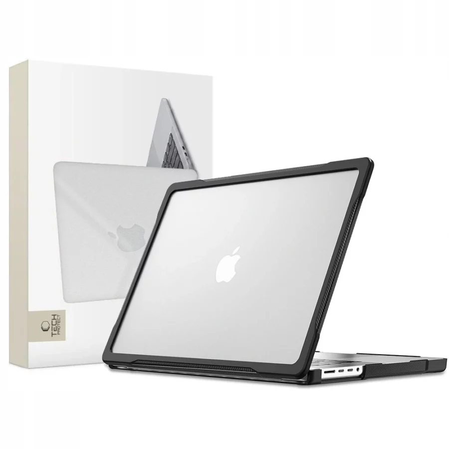 Etui Tech-Protect Velar na MacBook Pro 14" 2021 / 2023 / 2025 / 2026 - przezroczysto-czarne