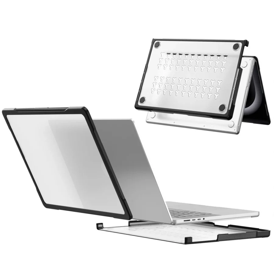 Etui Tech-Protect Velar na MacBook Pro 14" 2021 / 2023 / 2025 / 2026 - przezroczysto-czarne