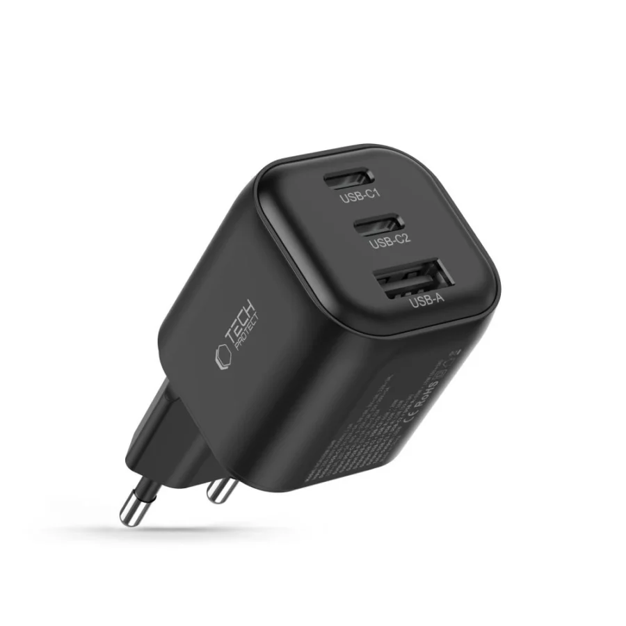 Ładowarka sieciowa Tech-Protect NCA100W-GaN PD 3.2 100W / QC3.0 - czarna
