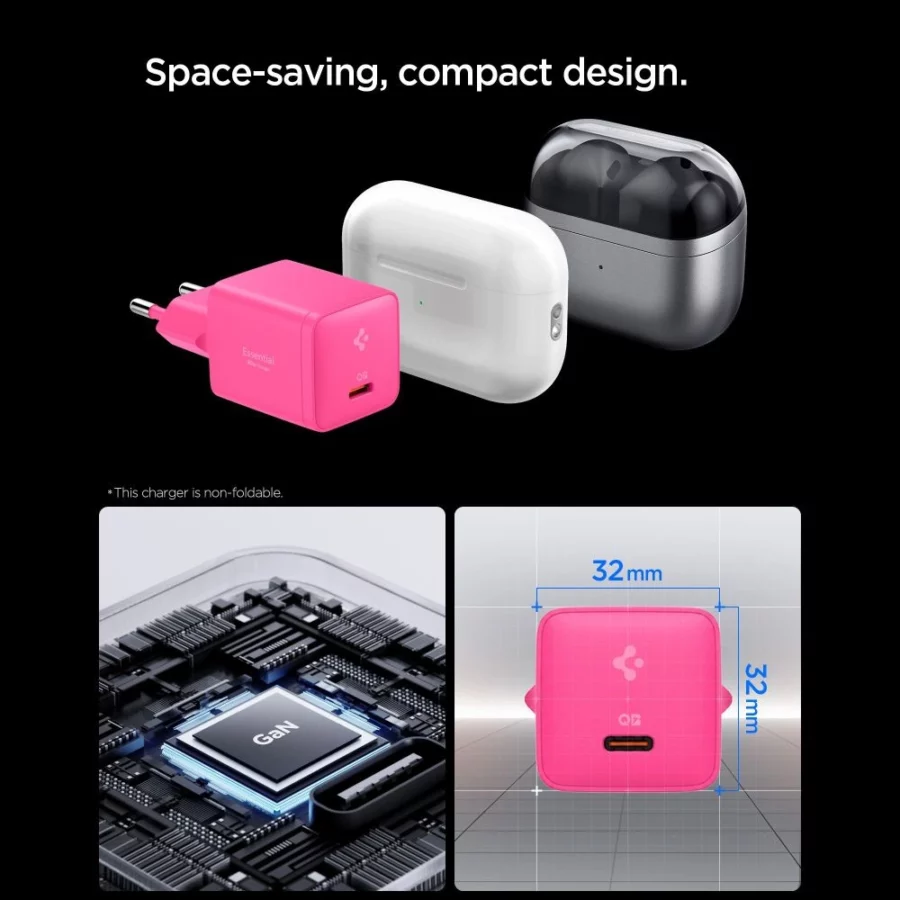 Ładowarka sieciowa Spigen Essential EE301EU 1-Port 30W - różowa
