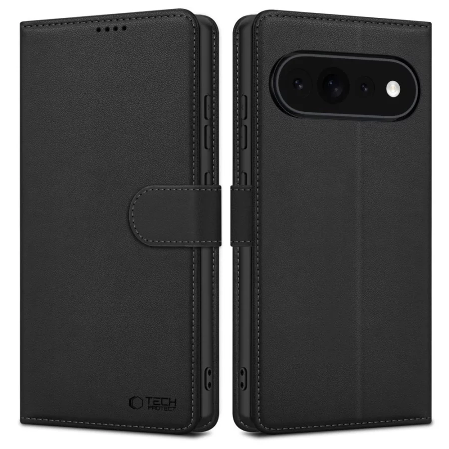Etui Tech-Protect Wallet na Google Pixel 11 / 11 Pro - czarne matowe