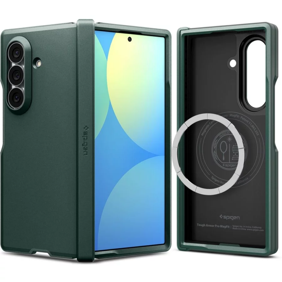 Etui Spigen Tough Armor Pro MagFit MagSafe na Samsung Galaxy Z Fold 8 Ultra - ciemnozielone