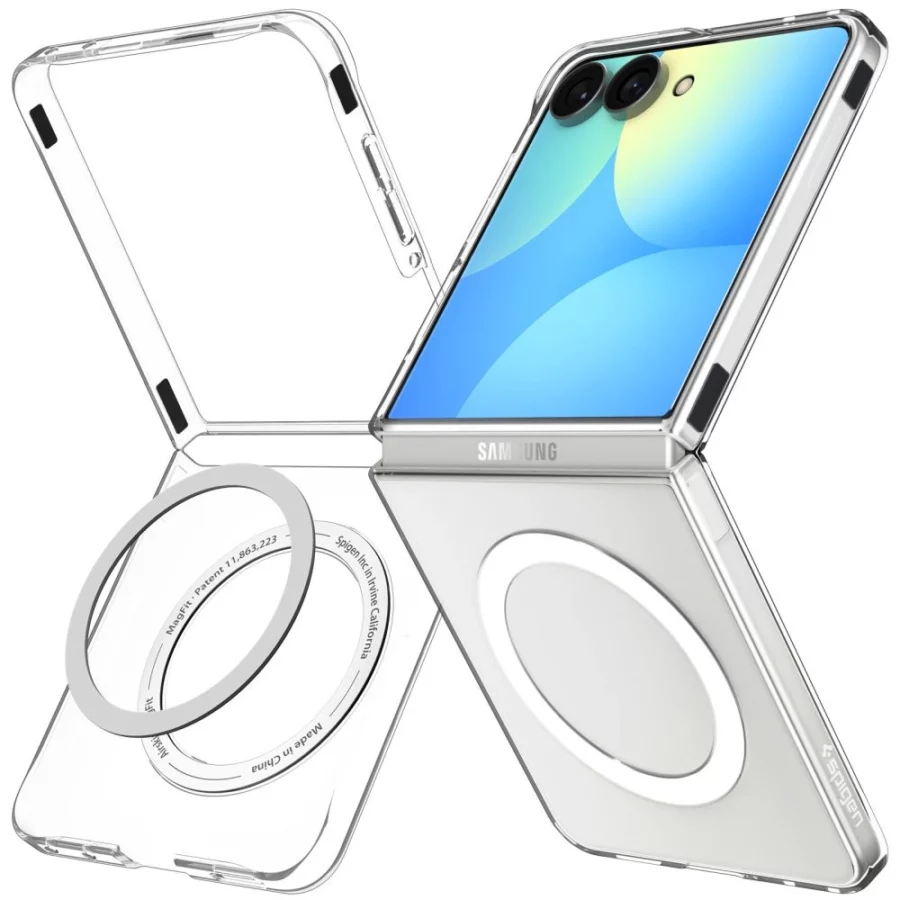Etui Spigen AirSkin MagFit na Samsung Galaxy Z Flip 8 - przezroczysto-białe