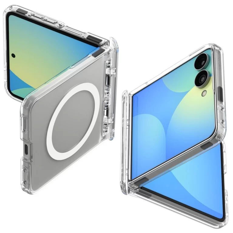 Etui Spigen Ultra Hybrid Pro MagSafe na Samsung Galaxy Z Flip 8 - przezroczysto-białe
