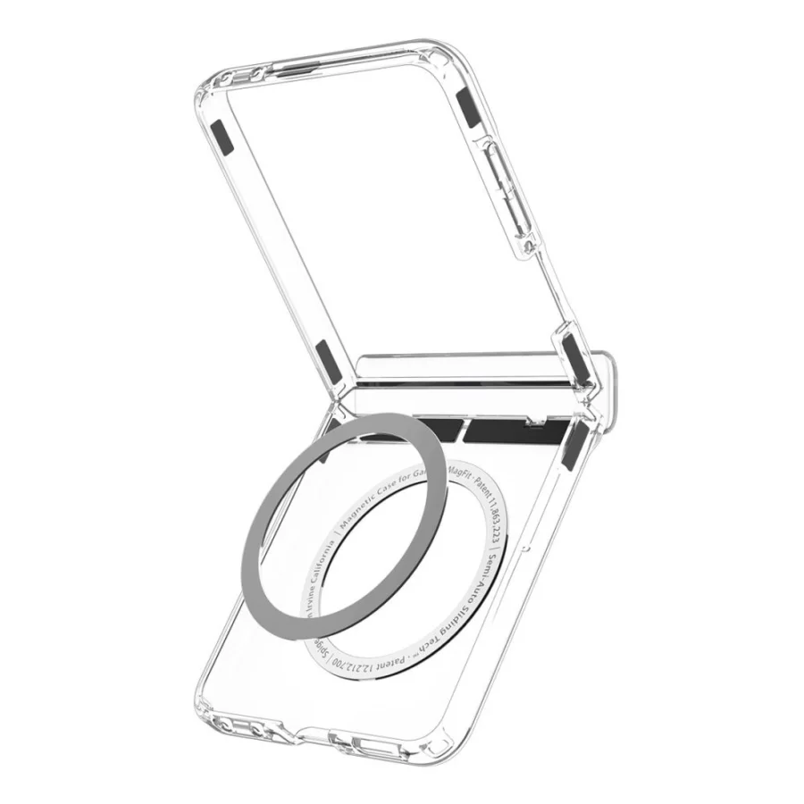 Etui Spigen Ultra Hybrid Pro MagSafe na Samsung Galaxy Z Flip 8 - przezroczysto-białe
