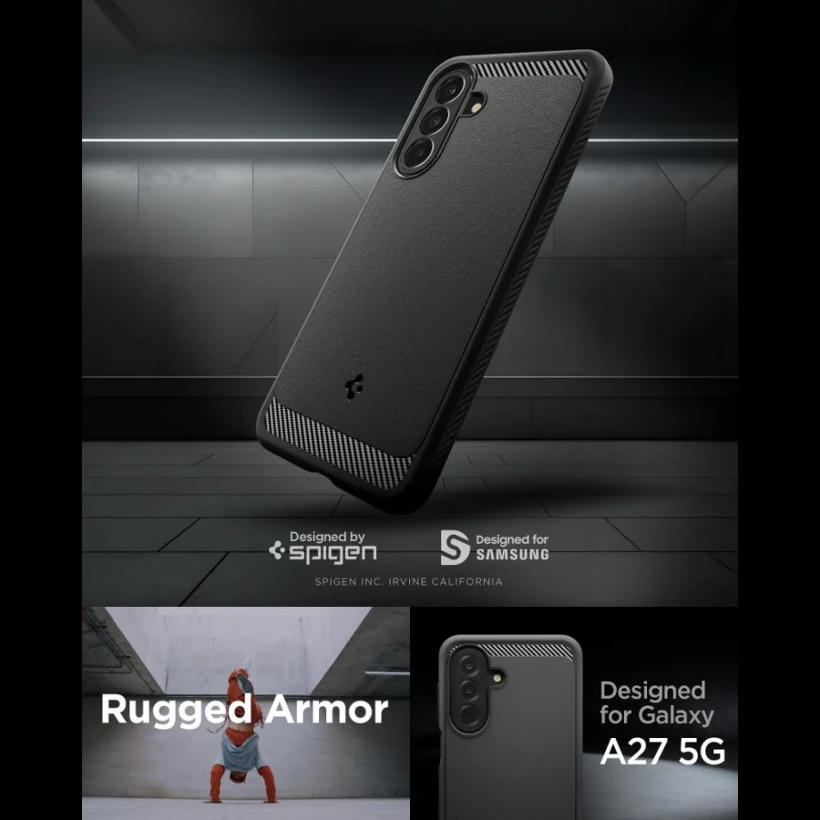 Etui Spigen Rugged Armor na Samsung Galaxy A27 5G - czarne matowe