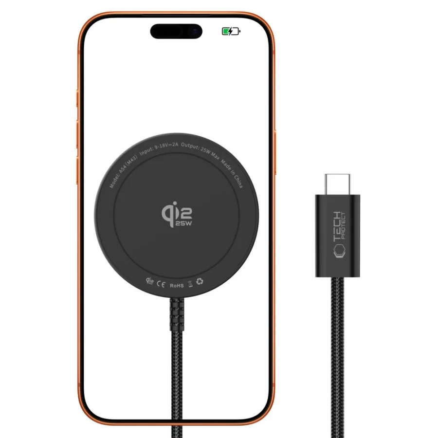 Ładowarka bezprzewodowa Tech-Protect A54 MagSafe 25W QI2.2 - czarna