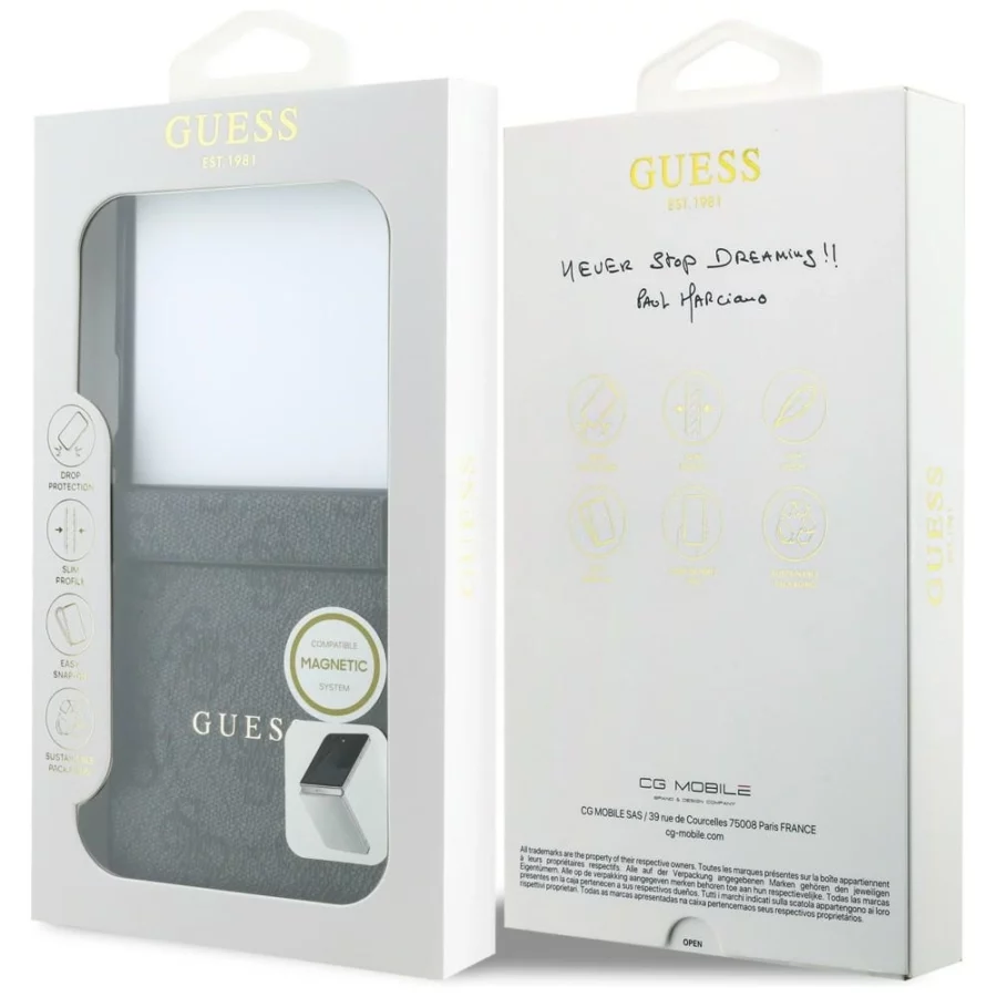 Etui Guess 4G Classic MagSafe na Samsung Galaxy Z Flip 8 - czarne