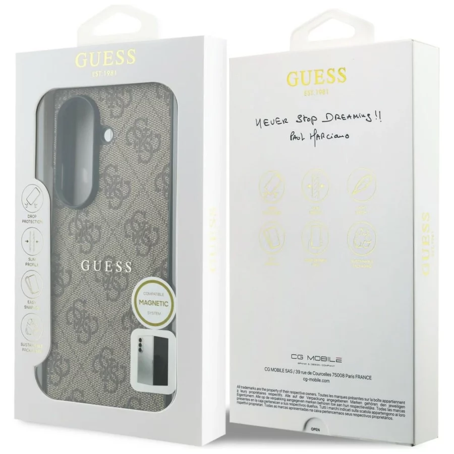Etui Guess 4G Classic MagSafe na Samsung Galaxy Z Fold 8 Ultra - brązowe