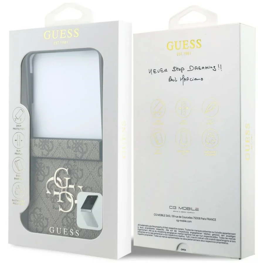 Etui Guess Big 4G Logo na Samsung Galaxy Z Flip 8 - brązowe