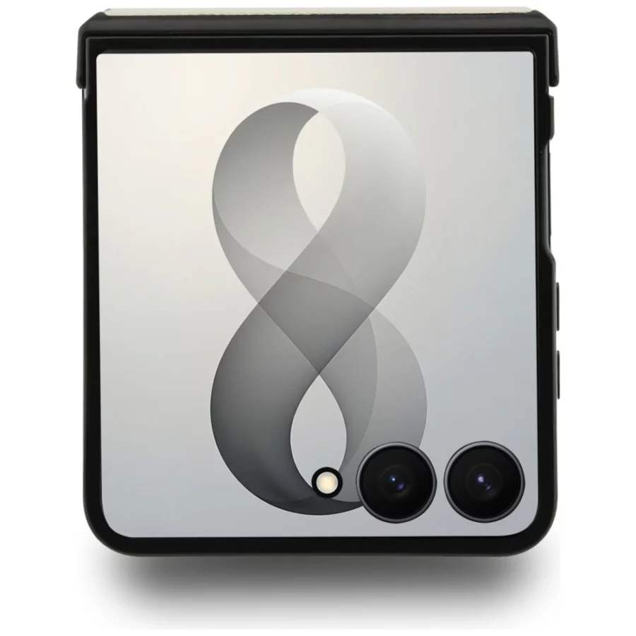 Etui Guess Magnetic Ring Stand Grained Classic Logo MagSafe na Samsung Galaxy Z Flip 8 - beżowe