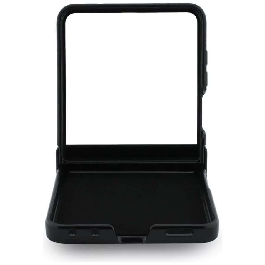 Etui Guess Magnetic Ring Stand Grained Classic Logo MagSafe na Samsung Galaxy Z Flip 8 - beżowe