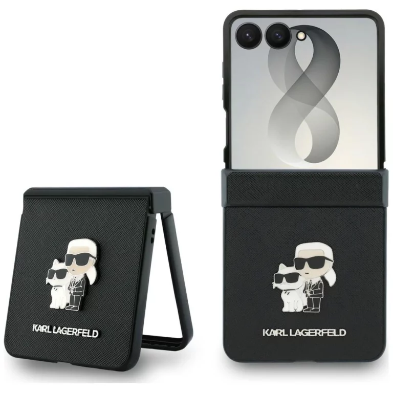 Etui Karl Lagerfeld Karl&Choupette Saffiano Pins na Samsung Galaxy Z Flip 8 - czarne