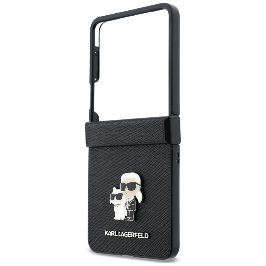 Etui Karl Lagerfeld Karl&Choupette Saffiano Pins na Samsung Galaxy Z Flip 8 - czarne