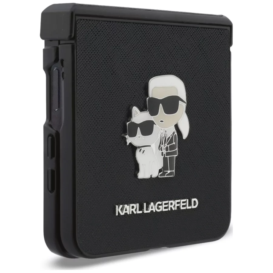 Etui Karl Lagerfeld Karl&Choupette Saffiano Pins na Samsung Galaxy Z Flip 8 - czarne