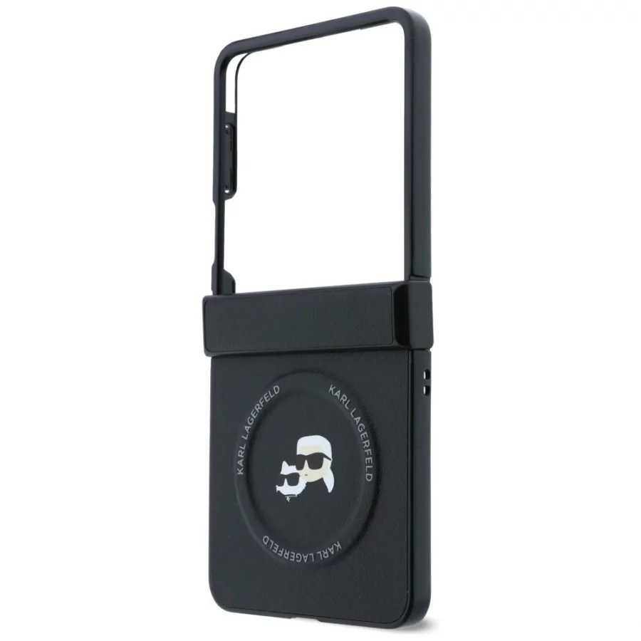 Etui Karl Lagerfeld Karl&Choupette Pins MagSafe na Samsung Galaxy Z Flip 8 - czarne