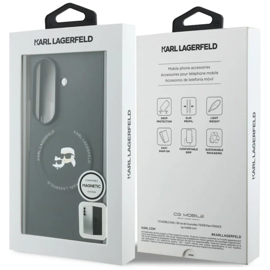 Etui Karl Lagerfeld Karl&Choupette Pins MagSafe na Samsung Galaxy Z Fold 8 Ultra - czarne
