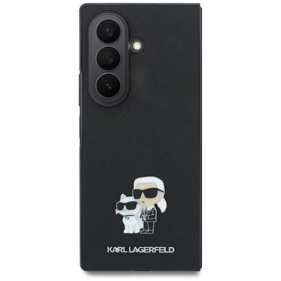 Etui Karl Lagerfeld Saffiano Karl&Choupette Pin na Samsung Galaxy Z Fold 8 Ultra - czarne