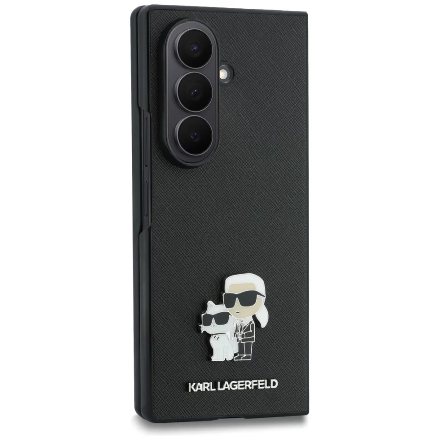 Etui Karl Lagerfeld Saffiano Karl&Choupette Pin na Samsung Galaxy Z Fold 8 Ultra - czarne