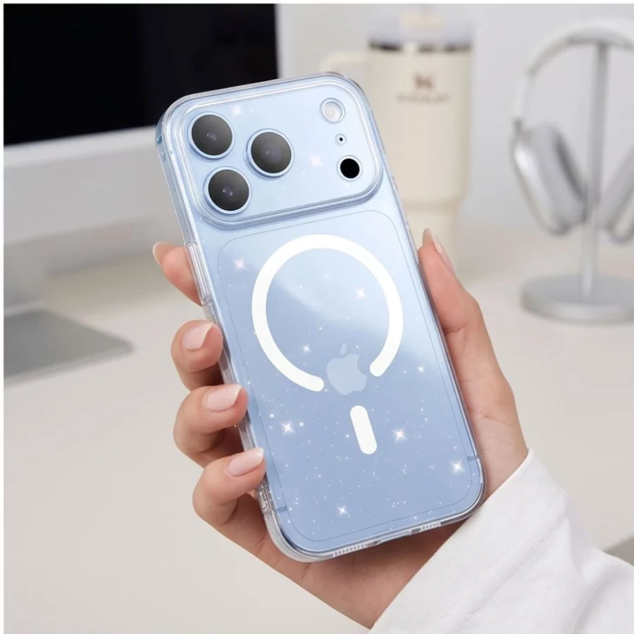 Etui Tech-Protect FlexAir MagSafe iPhone 17 Pro / 18 Pro - przezroczysto-brokatowe
