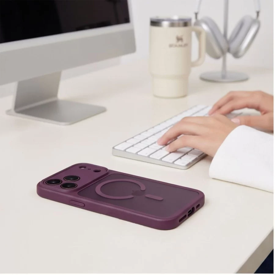 Etui Tech-Protect BasicMag MagSafe na iPhone 17 Pro / 18 Pro - burgundowe matowe