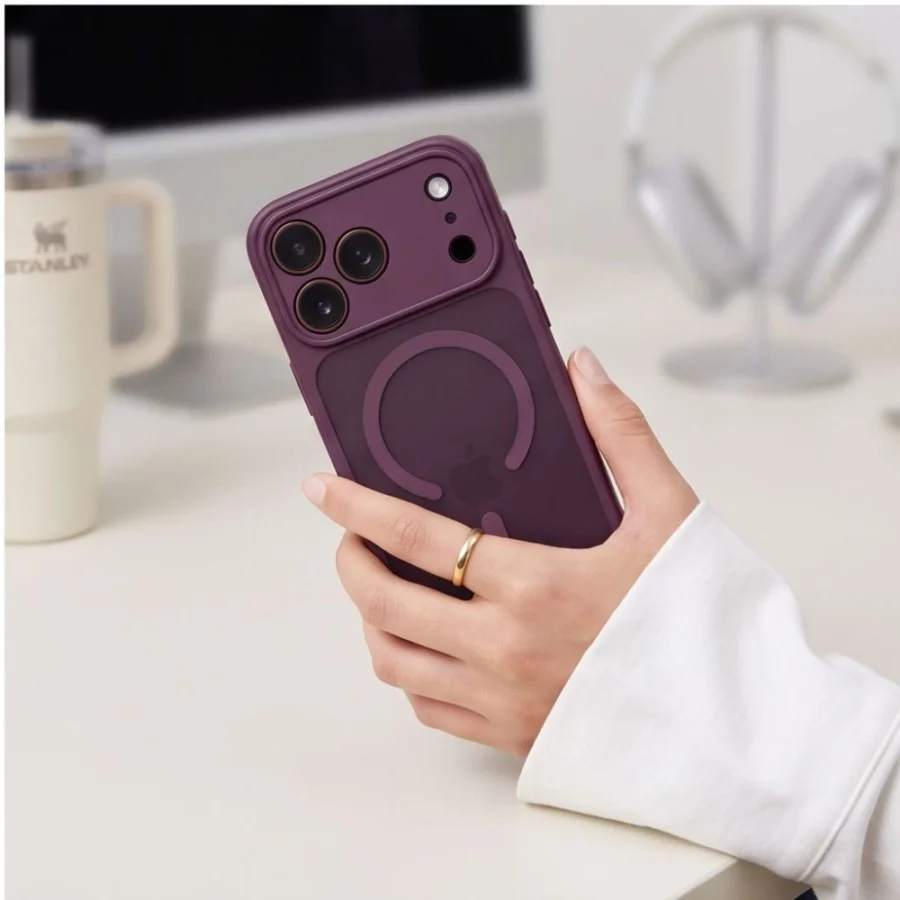 Etui Tech-Protect BasicMag MagSafe na iPhone 17 Pro / 18 Pro - burgundowe matowe