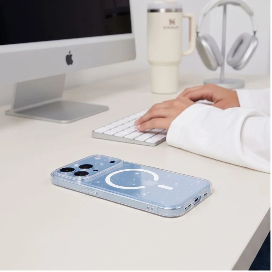 Etui Tech-Protect FlexAir MagSafe na iPhone 17 Pro Max / 18 Pro Max - przezroczysto-brokatowe