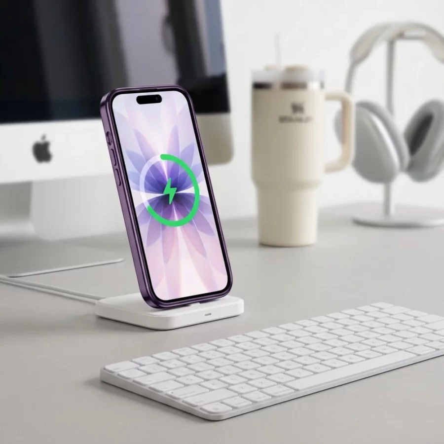 Etui Tech-Protect MagFlex na iPhone 17 - przezroczysto-fioletowe