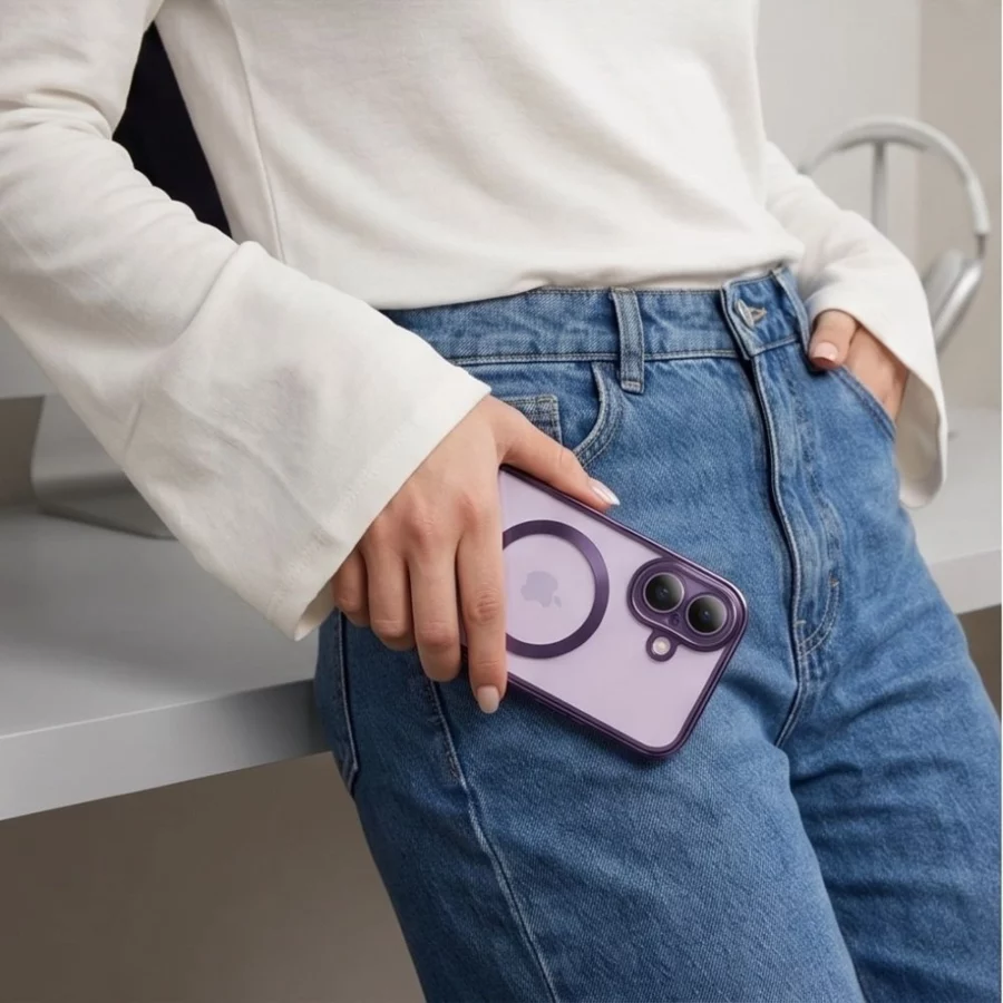Etui Tech-Protect MagFlex na iPhone 17 - przezroczysto-fioletowe