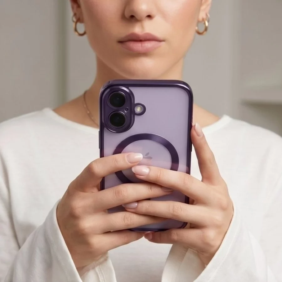 Etui Tech-Protect MagFlex na iPhone 17 - przezroczysto-fioletowe