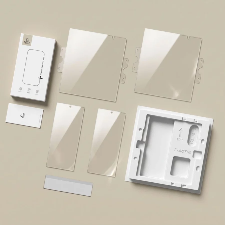 Zestaw ochronny 2x szkło hartowane Tech-Protect Glass Fit+ + 2x Folia hydrożelowa Tech-Protect Hydro Flex+  4in1 na Samsung Galaxy Z Fold 8 Ultra